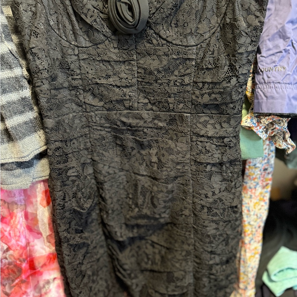 Storia Black Lace Mini Dress